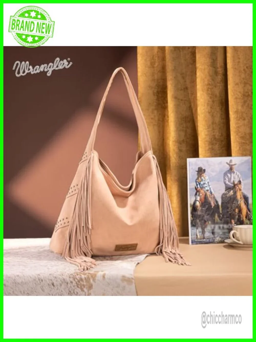 Fringe Suede Hobo Bag with Tassels Western Purse Shoulder Bag